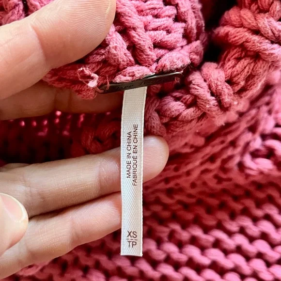 Free People My Only Sunshine Chunky Knit Sweater XS Pink - Picture 7 of 8